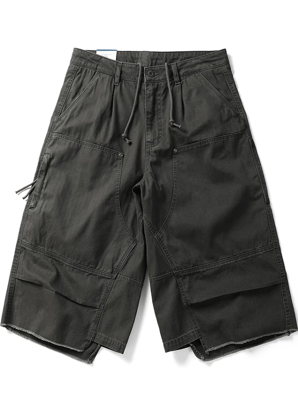 

Мужские повседневные рабочие шорты свободного кроя, летние, новые, в американском ретро-стиле, прямые, свободные, укороченные брюки (7/8)