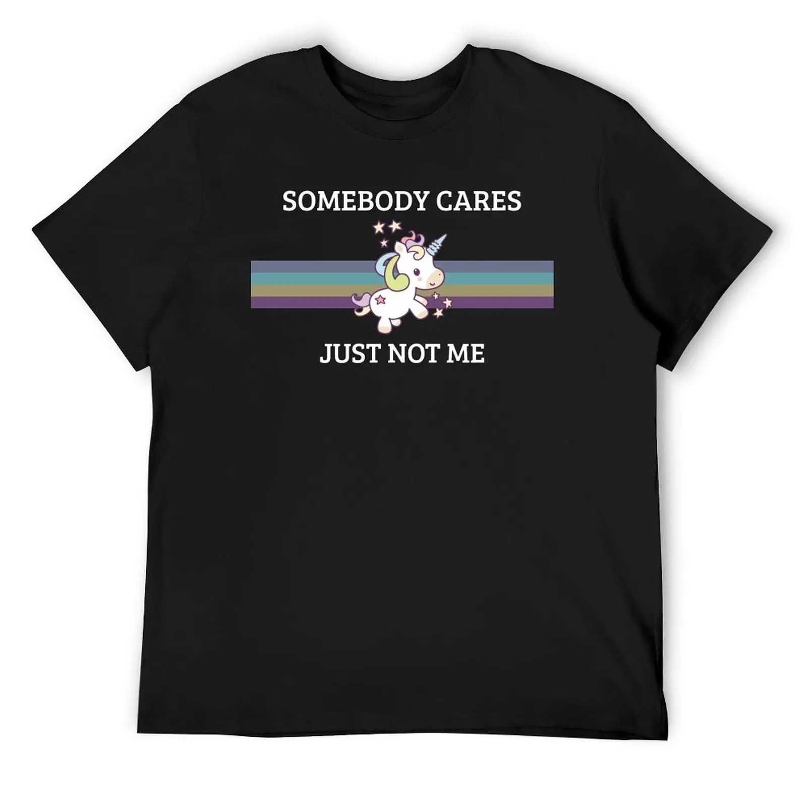 Somebody Cares Just Not Me Unicorn T-Shirt anime tshirt blue archive Men's clothing