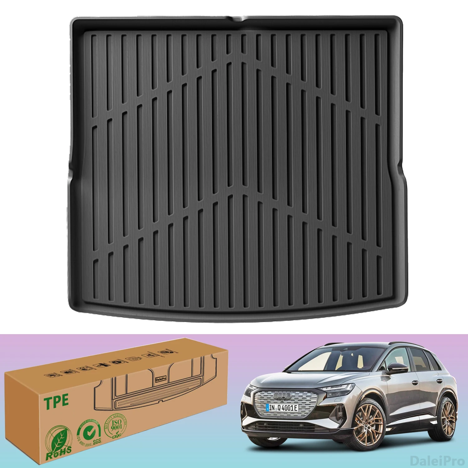 For Audi Q4 E-tron 2022 2023 2024 2025 Rear Trunk Mats Cargo Liner All Weather Waterproof Trunk Cover Car Accessories Carpet