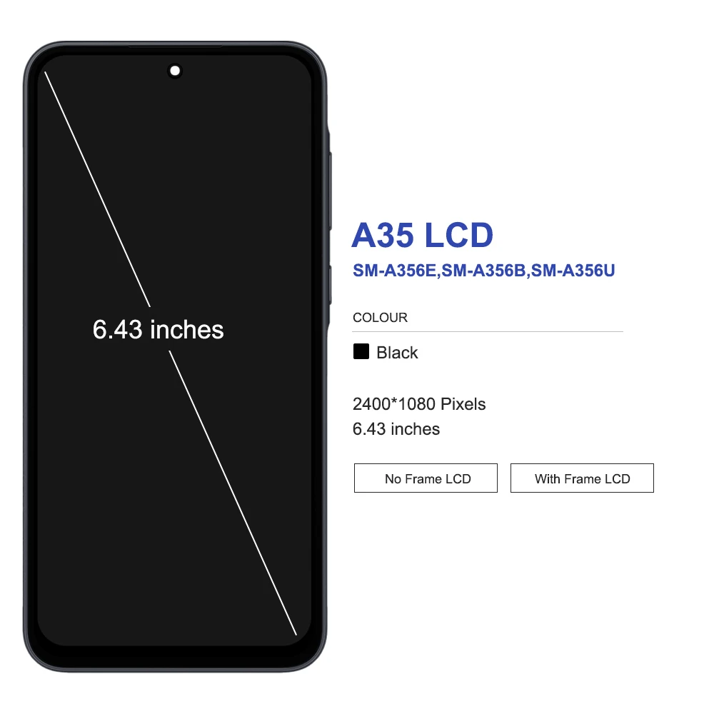 6.6'' AMOLED For Samsung A35 5G LCD Display Touch Screen Digitizer Assembly For Samsung A356 A356B A356E A356U Display + Frame image 2