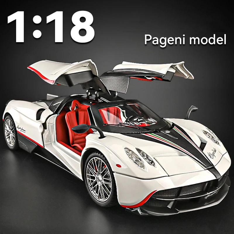 

New 1:18 Pagani Huayra Dinastia Supercar Alloy Diecasts & Toy Vehicles Metal Toy Car Model Sound and light Collection Kids Toy