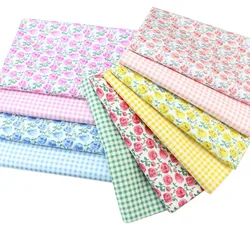 Tessuto di cotone stampato a fiori per cucire, panno artigianale, trapuntatura, vestito per bambini, Patchwork fai da te, Tissu fatto a mano, colore rosa