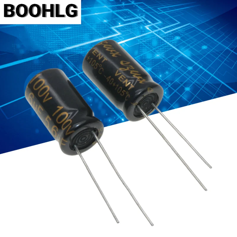 10PCS audio capacitor 5.6uf NP non-polar electrolytic capacitor 100V 5.6uf 10X16mm