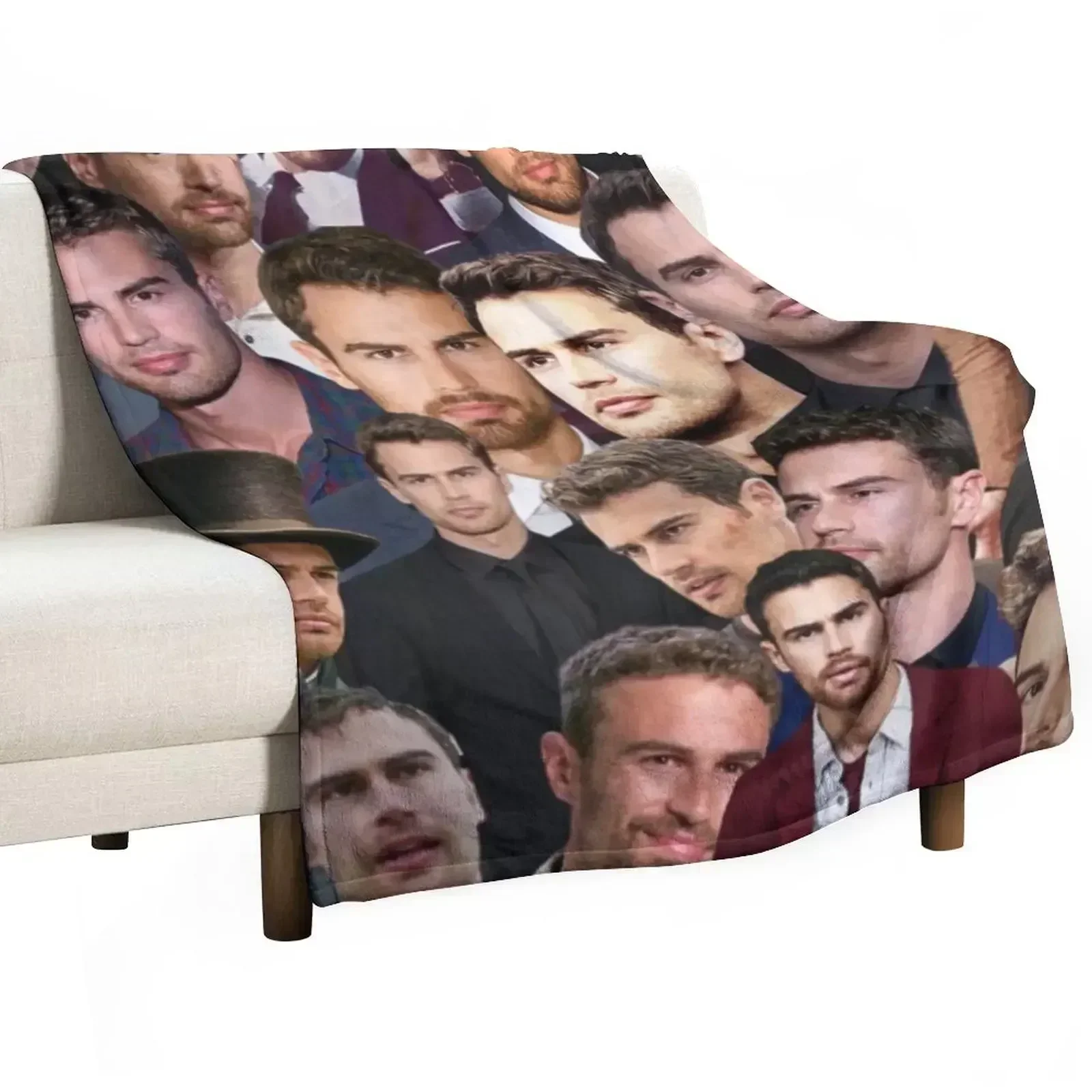 theo james photo collage Throw Blanket For Sofa Thin christmas gifts heavy to sleep funny gift Blankets