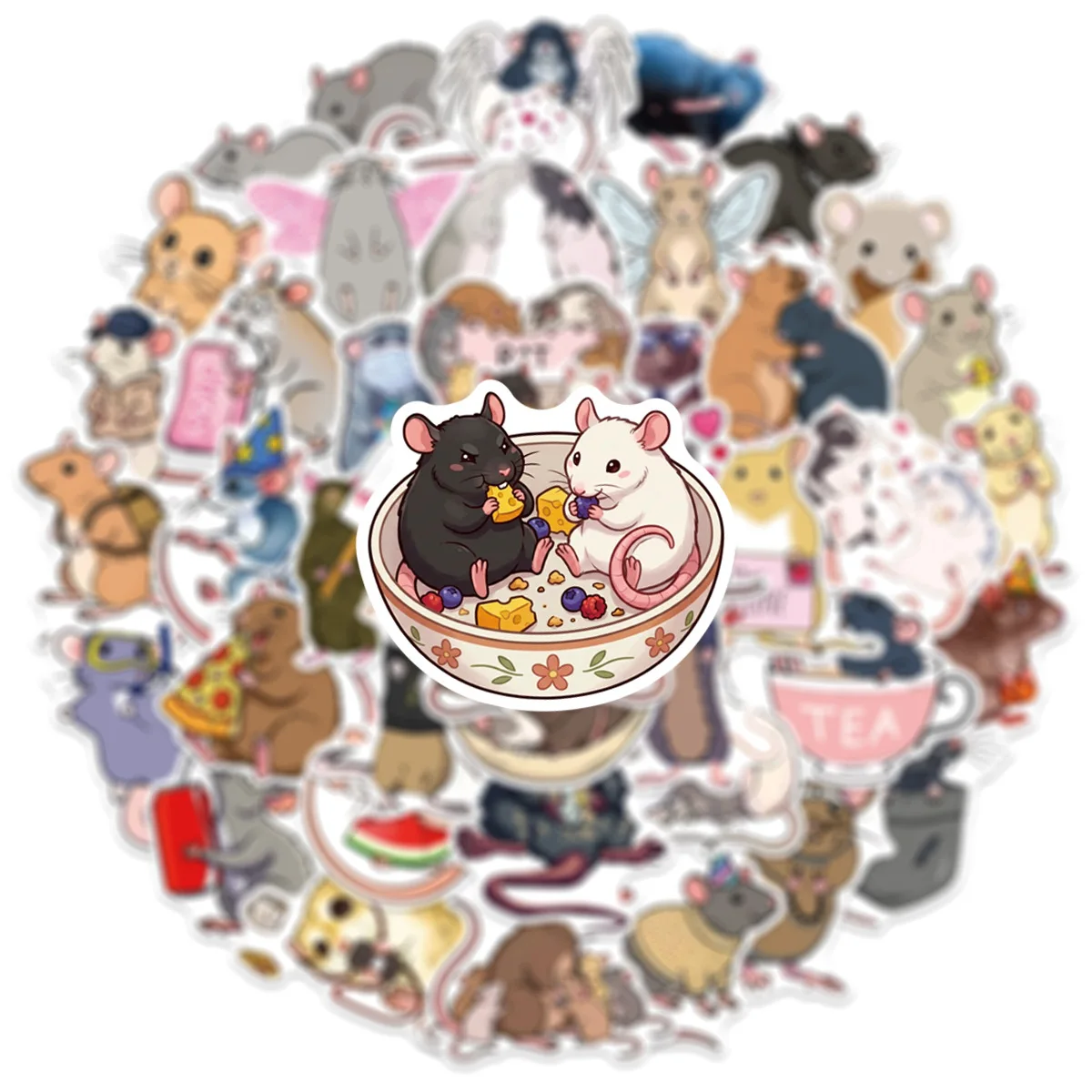 10/50PCS 만화 마우스 스티커 귀여운 재미 있은 낙서 방수 데칼 장난감 선물 물 컵 스크랩북 휴대 전화 케이스
