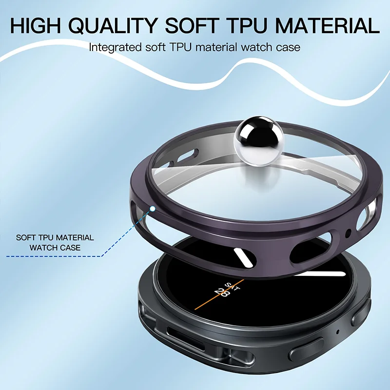 Чехол для Samsung Galaxy Watch 8, 40 мм, 44 мм, бампер с полным покрытием, мягкий защитный чехол из ТПУ - аксессуары для Galaxy Watch8