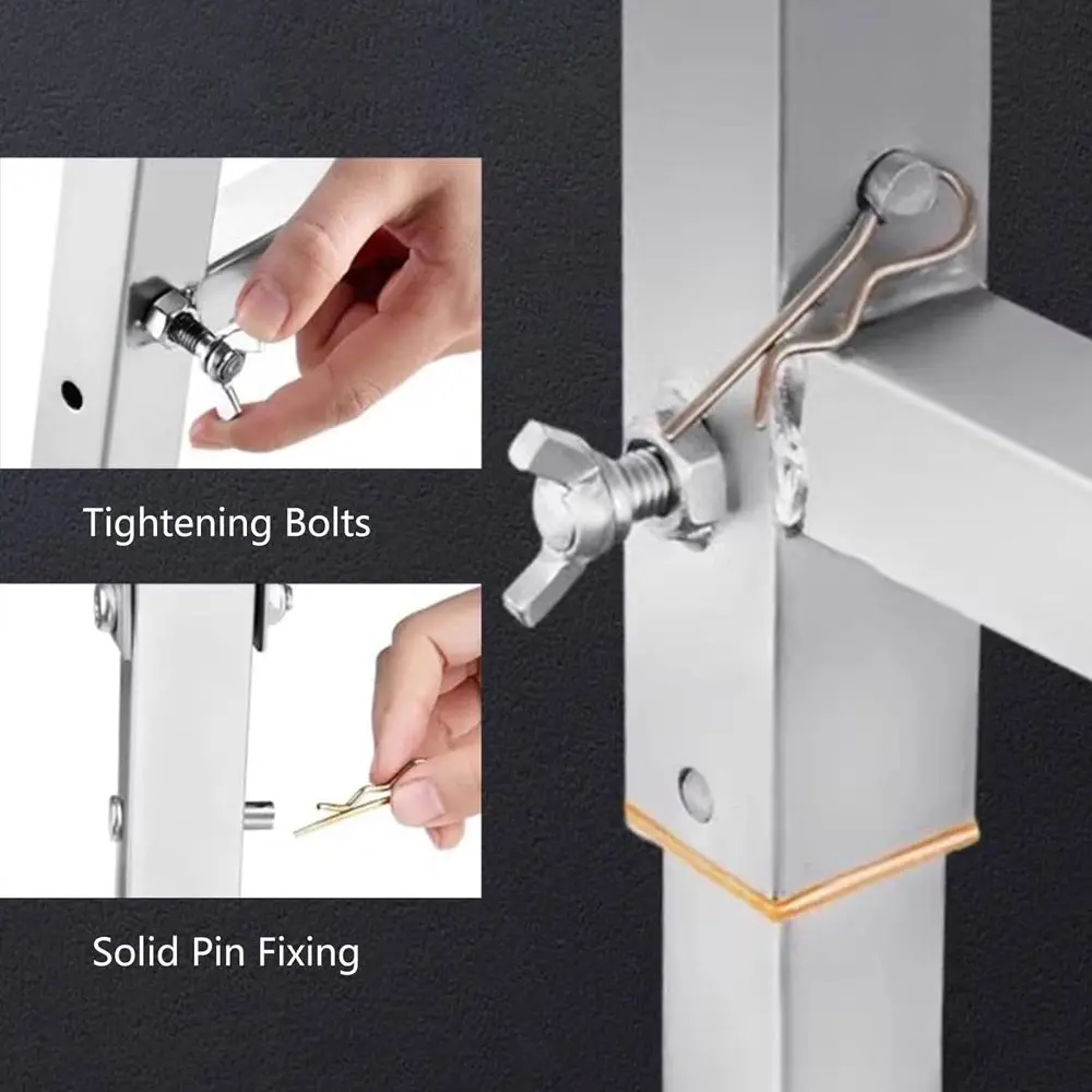 Adjustable Height Folding Step Ladder with Carry Handle, 330 lbs Capacity, 140 cm Tall Storage Bench