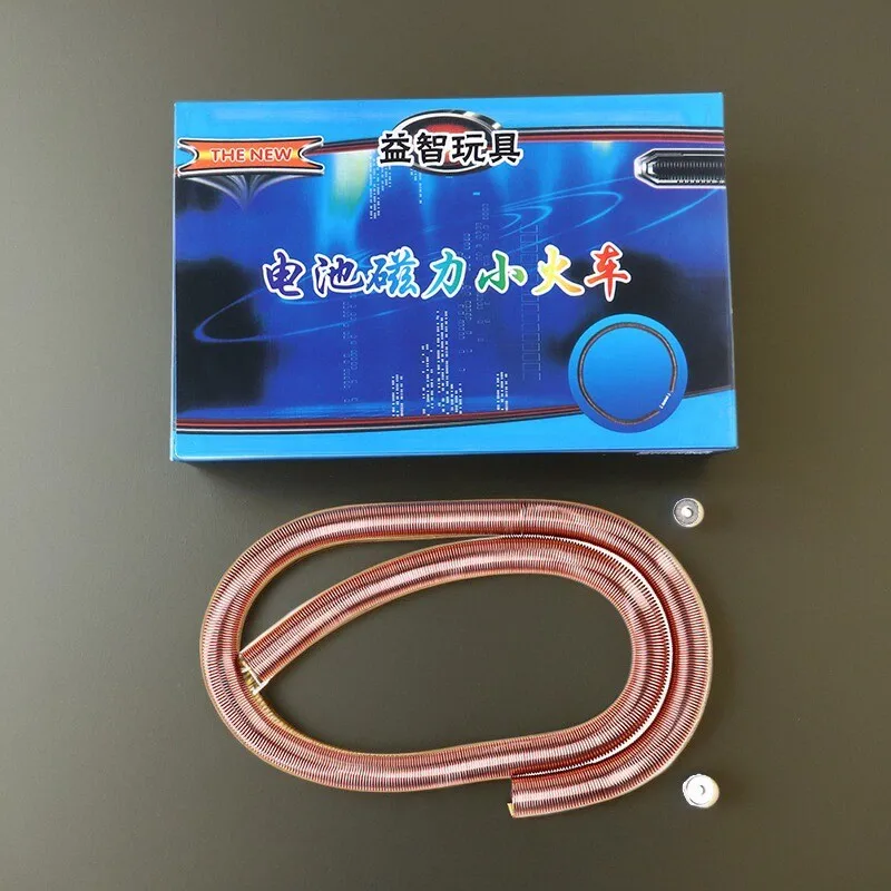 

Магнитная катушка Магнит на батарейке Медный провод Проводящая электромагнитная индукция Детский магнитный поезд Физический эксперимент