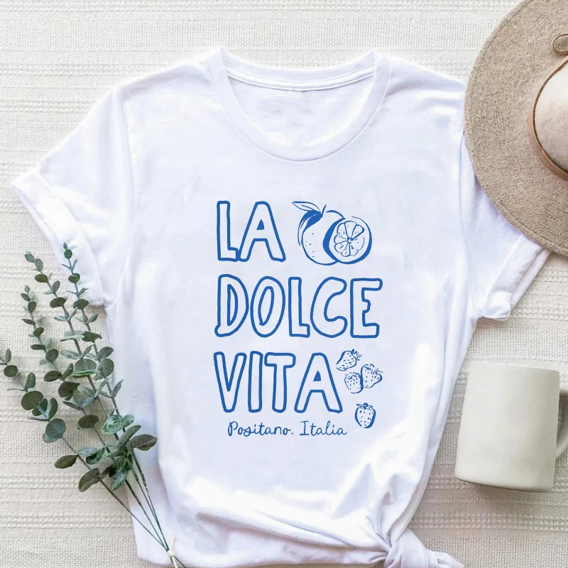 

Italy Shirt Tomato Summer Girl Tshirt Coastal Women Clothes Harajuku Aesthetic Clothes Harajuku