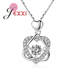 925 Sterling Silver CZ Two Hearts Intertwined Pendant&Chain Fast Shipping Mother's Day Gift Women Jewelry Necklace Big Sale