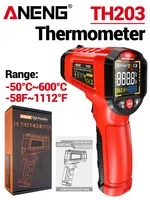 ANENG VA Reverse Color Screen Tester Meter Smart Industrial Infrared Thermometer -50~600℃ Temperature Gun Pyrometer Tools TH203