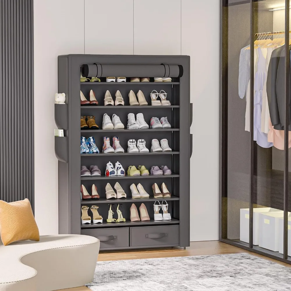 

New upgrade Shoe Rack Storage Cabinet 32 Pairs Organizer Shelf Large Free Standing Racks Vertical Shoe Holder Stand-Hot Sale.