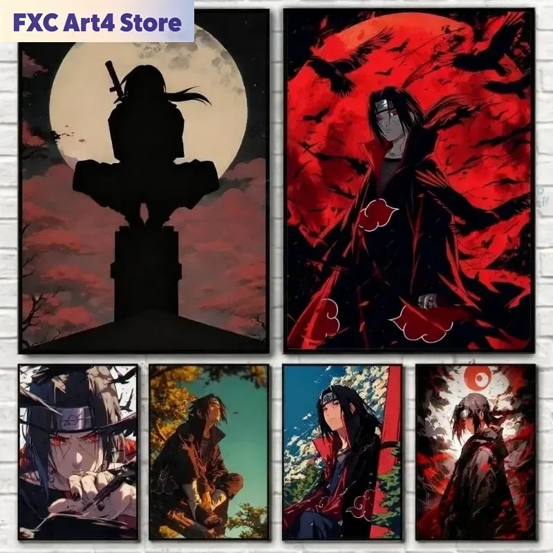 

FramelessNaruto Poster By Kakashisuke Itachi HD Uchiha Akatsuki Anime Character Oil Painting Modern Home Decoration Mural