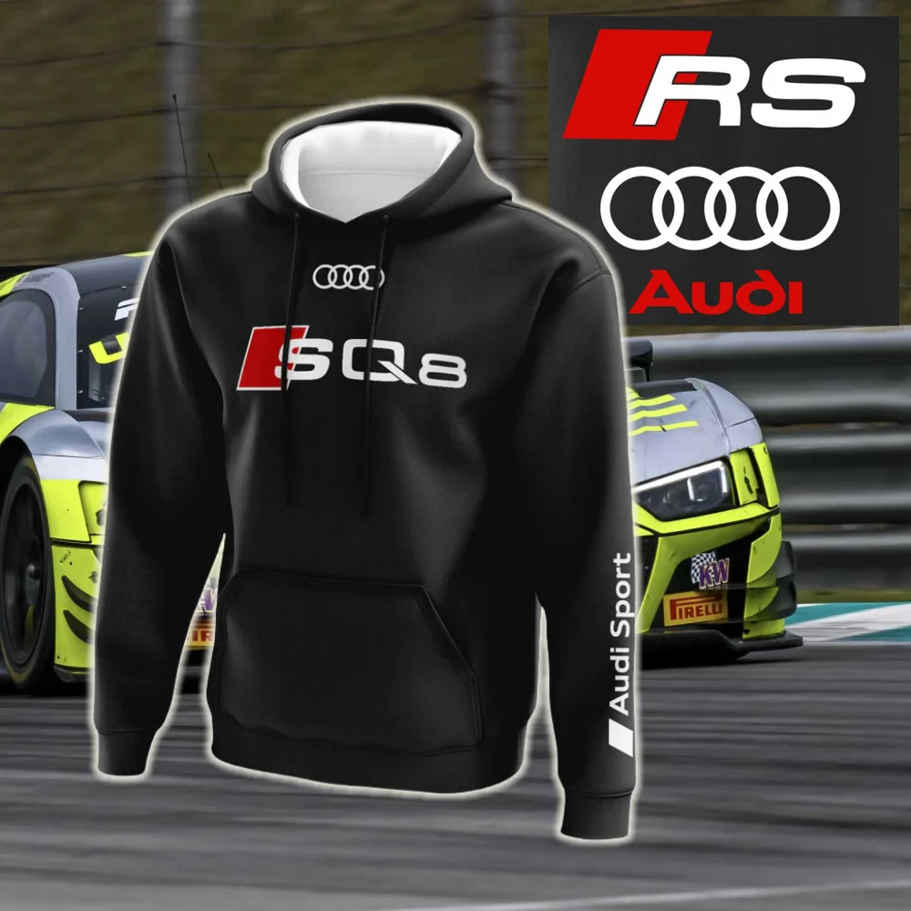 

Толстовка для взрослых Audi SQ8 2022, осенне-зимняя толстовка с 3D цифровой печатью, модная популярная уличная индивидуальная толстовка для покупок для взрослых MOTO