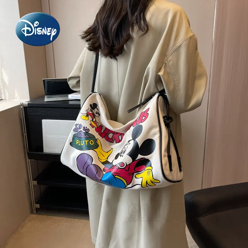 Disney Mickey New Women\'s One Shoulder Oblique Bag Large Capacity Women\'s Travel Bag Luxury Brand Cartoon Fashion Handbag