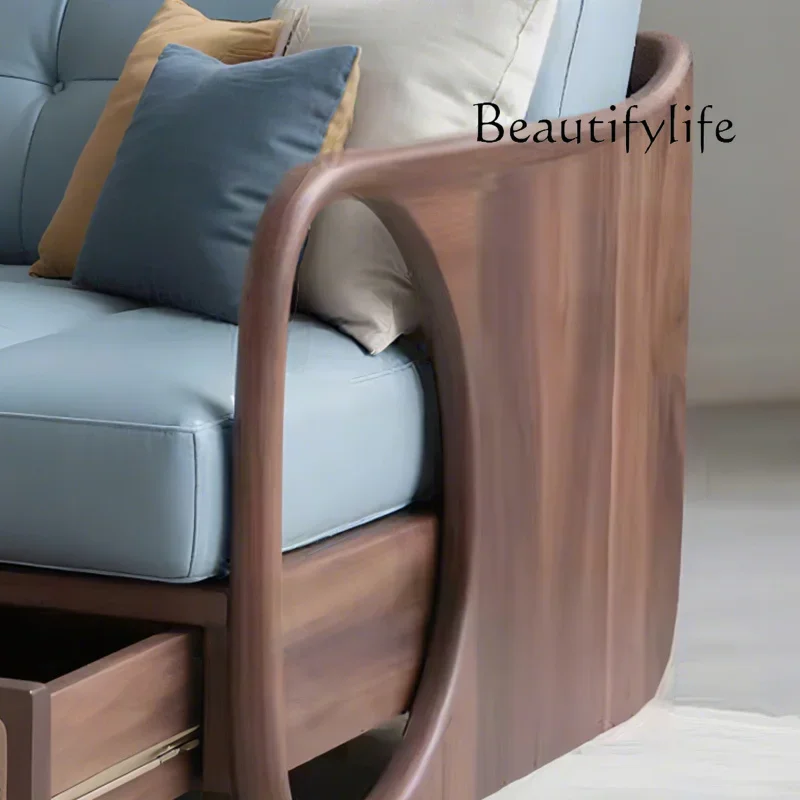 

FKNorth American Black Walnut Sofa Chair Modern Simple Living Room Balcony Leisure Chair Home Single Sofa