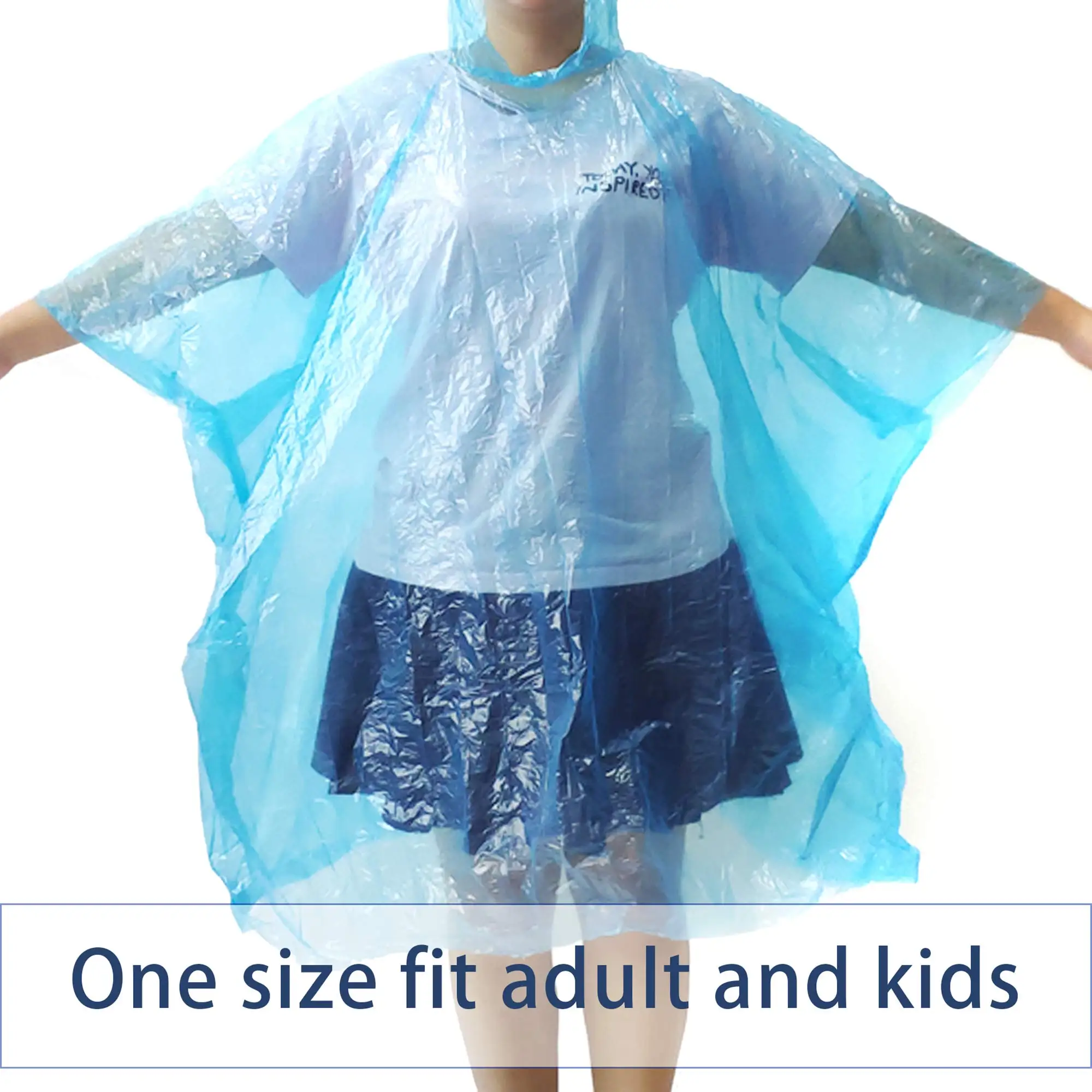 Rain Ponchos Portable Disposable Emergency Raincoats Waterproof Raincoats in Ball with Hook Plastic Travel Rain Poncho Outdoor