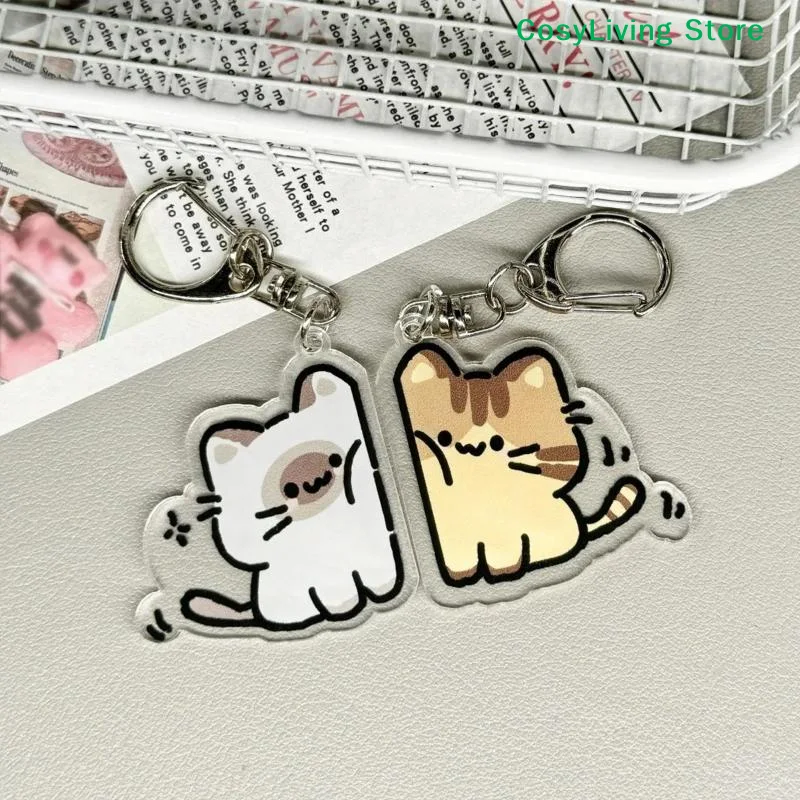 [CL]1Pair Cute Cat Keychain Pendant Party Gift Matching Couple Backpack Keychain[CL] view 3