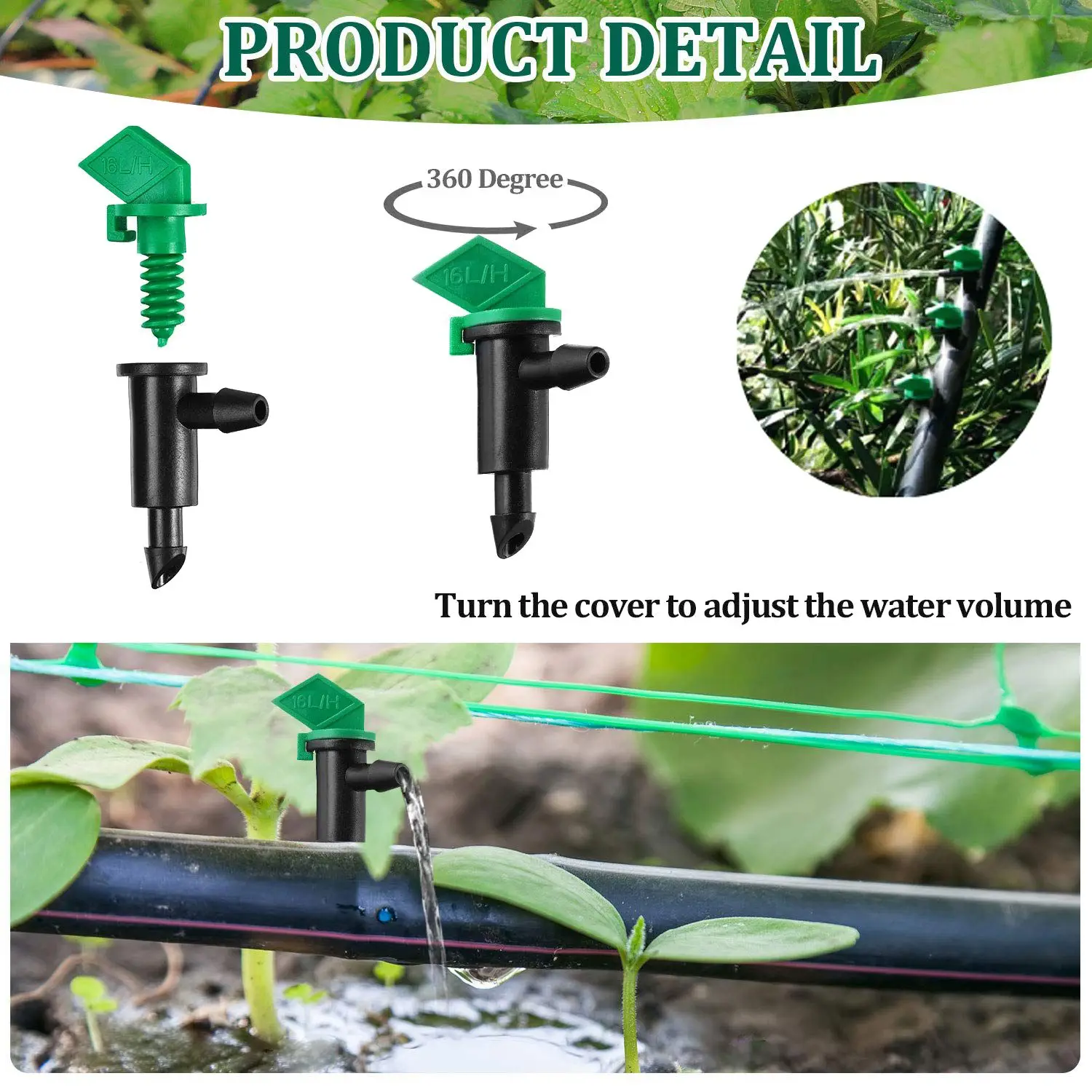 Emetteur d'irrigation goutte-à-goutte pour arbres et liban, sensation de jardin, 4GPH, 60 pièces