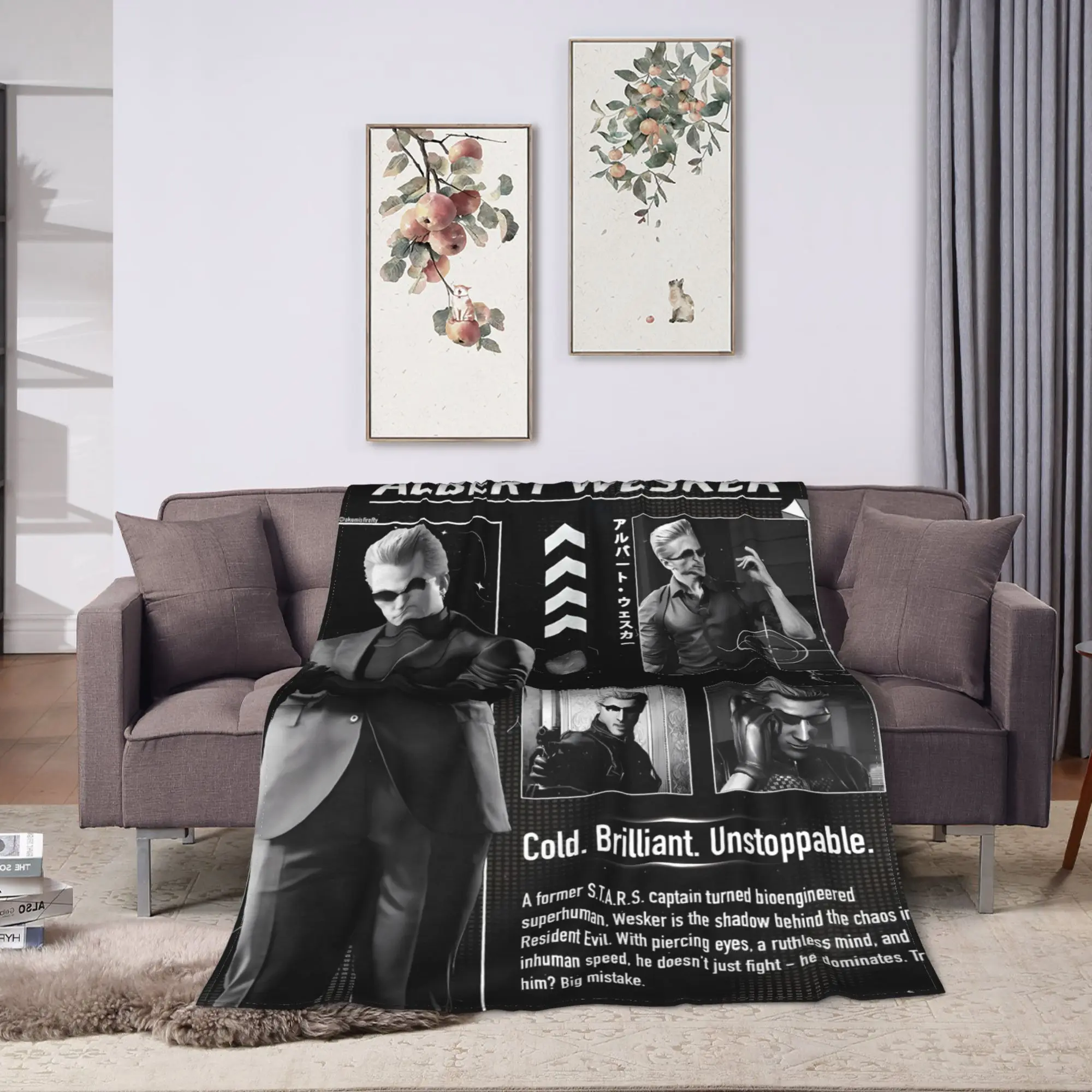 Albert Wesker Flannel Blanket Winter  Soft Throw Blanket for Girls Boys Bedroom Comfortable Bedspread Sofa Bed Cover