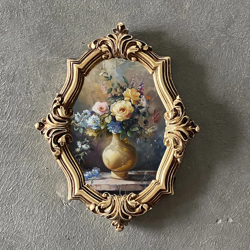 

Art retro wall pendant corridor aisle photo frame porch wall decoration painting baroque wall hanging gold