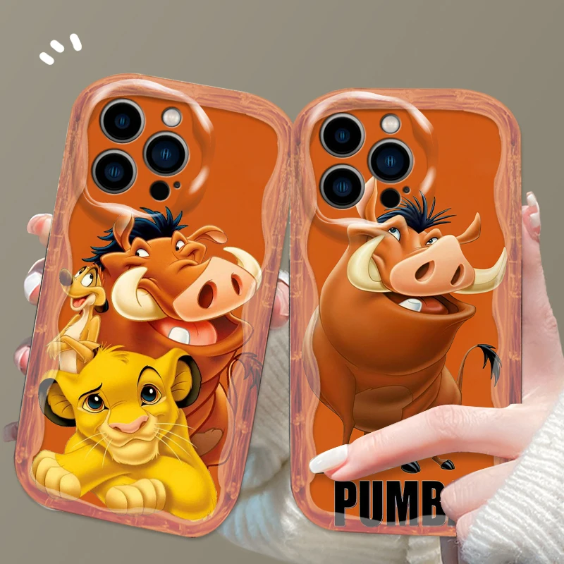 Disney Lion King PengPeng For Apple iPhone 15 14 13 12 11 XS XR X Pro Max Plus Wave Oil Funda Cover Phone Case