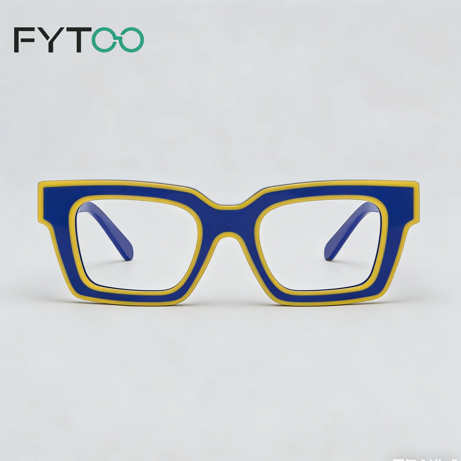 

Оправы для очков FYTOO из ацетата, двухцветные, увеличенные квадратные, для уличной моды CH3210-C7