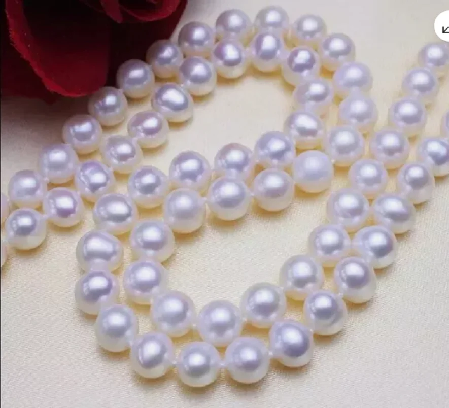 

Giant AAA 11-12mm Natural White South Sea Pearl Necklace 14k Gold 18 inches