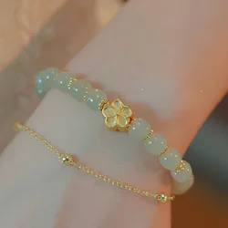 Lucky Hetian Jade Antique Bracelet Creative All-Match Auspicious Cute Female Temperamental Fashion Gifts Femme