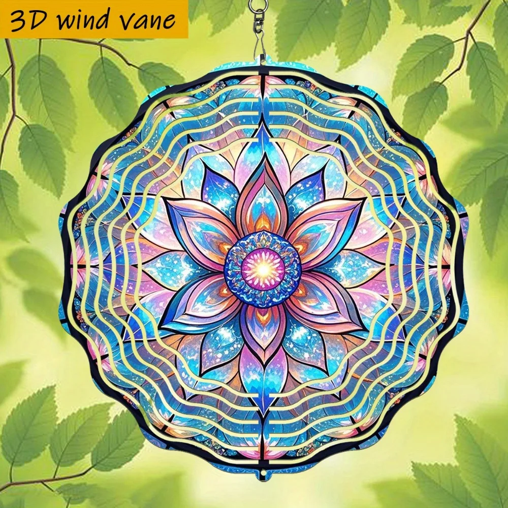 

Colorful Glass Wind Chimes 3D Petal Window Hanging 360 Rotating Hook for Garden Outdoor Decor Gift