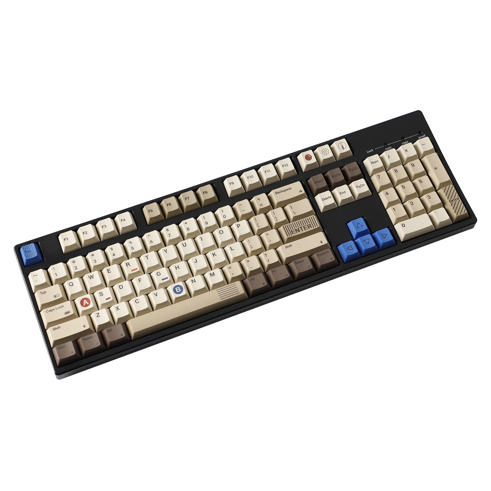YMDK 1989 Dye Sub PBT 133 Keys Cherry Profile Top Print Retro Keycaps for 61 68 75 84 87 96 104 108 MX Mechanical Keyboard