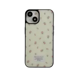 Vintage INS Retro Scattered Flowers Acrylic Double Layers Phone Case for iPhone 16 15 14 13 Pro Max Back Cover for 12 11 Pro Max
