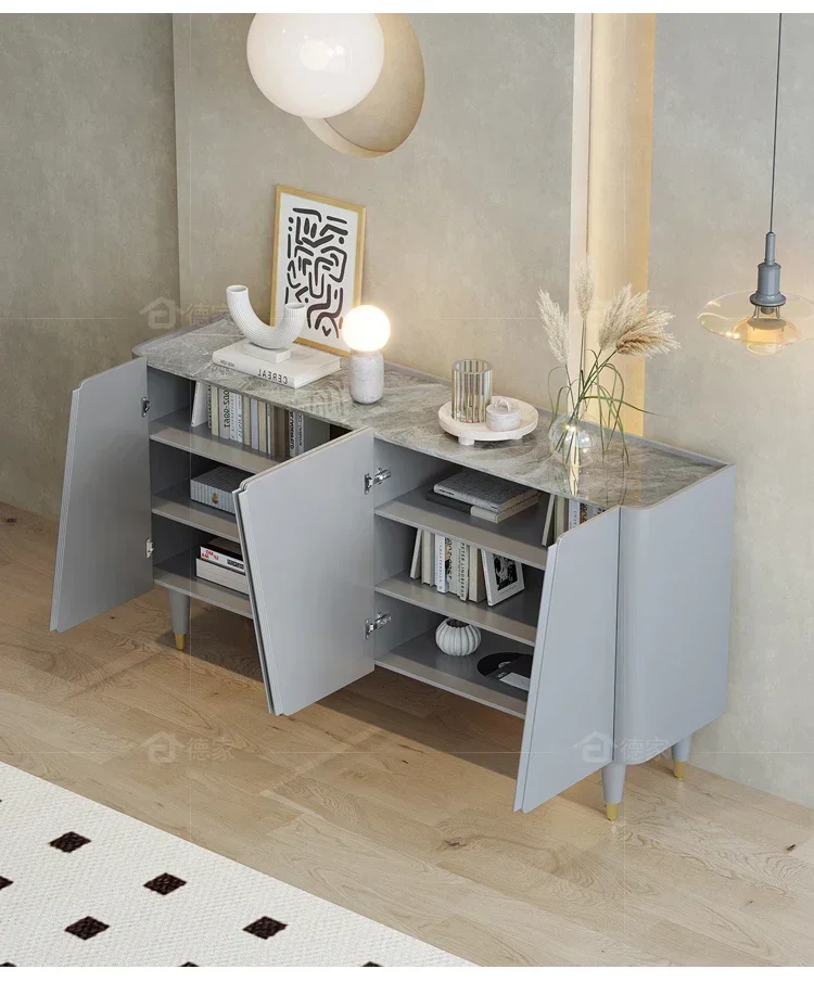 

Легкий роскошный пристенный шкаф-тумба из каменной плиты для столовой и гостиной, для хранения у входа, для дома.