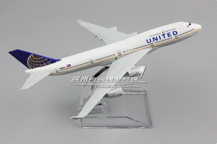 16cm-20CM Alloy Metal American Air United Airlines Boeing 747 B747 400 Airways Plane Model Aircraft Airplane Model w Stand Gift