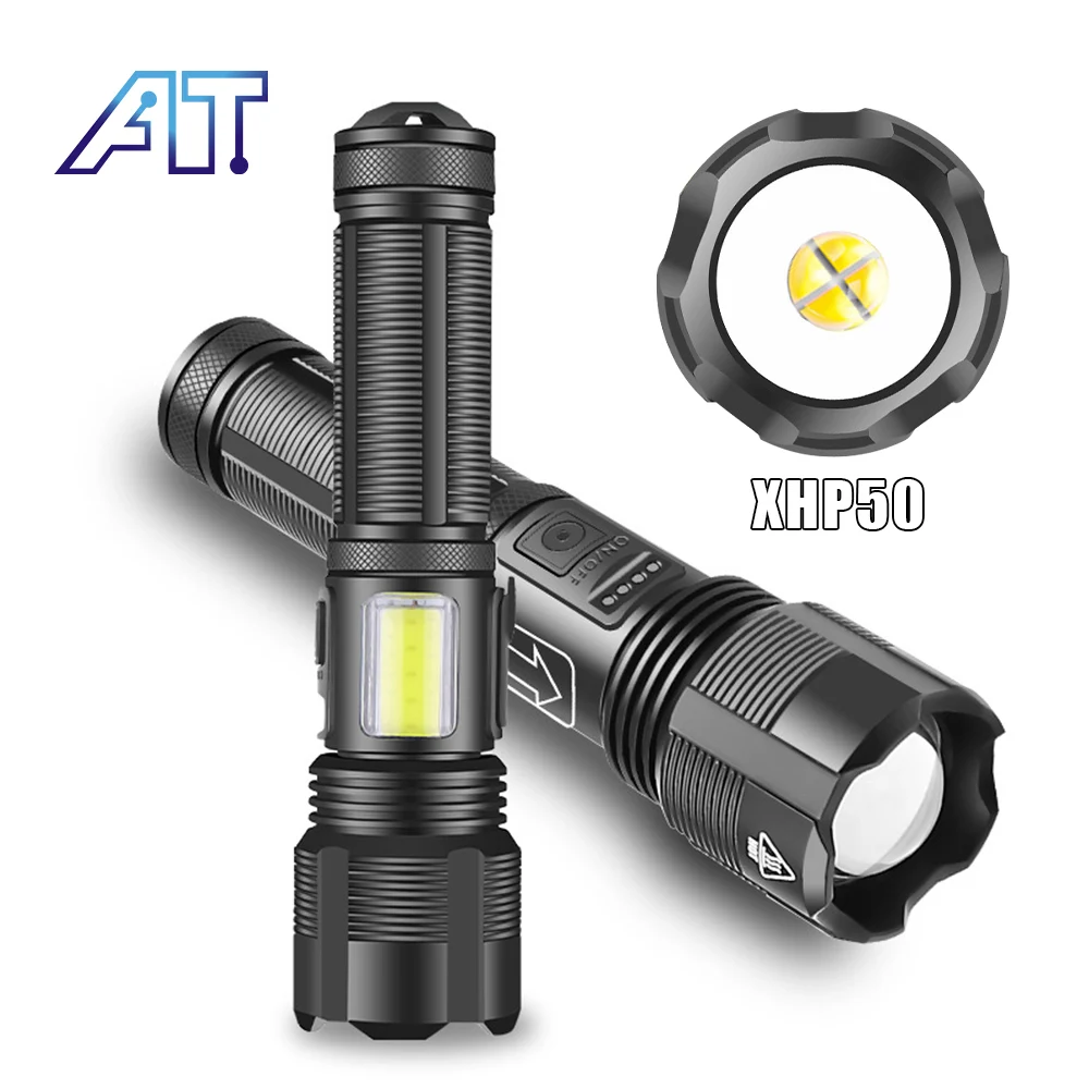 

High Power Led Flashlights Camping Torch 6 Lighting Modes Aluminum Alloy Zoomable Light Waterproof Material Use 18650 Battery