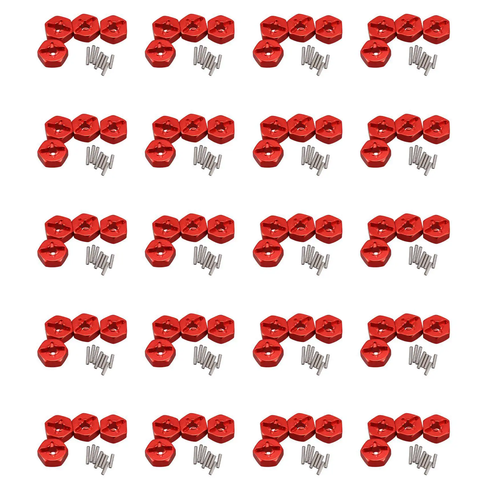 

FBIL-80X Aluminum Alloy 12Mm Combiner Wheel Hub Hex Adapter Upgrades For Wltoys 144001 1/14 RC Car Spare Parts,Red