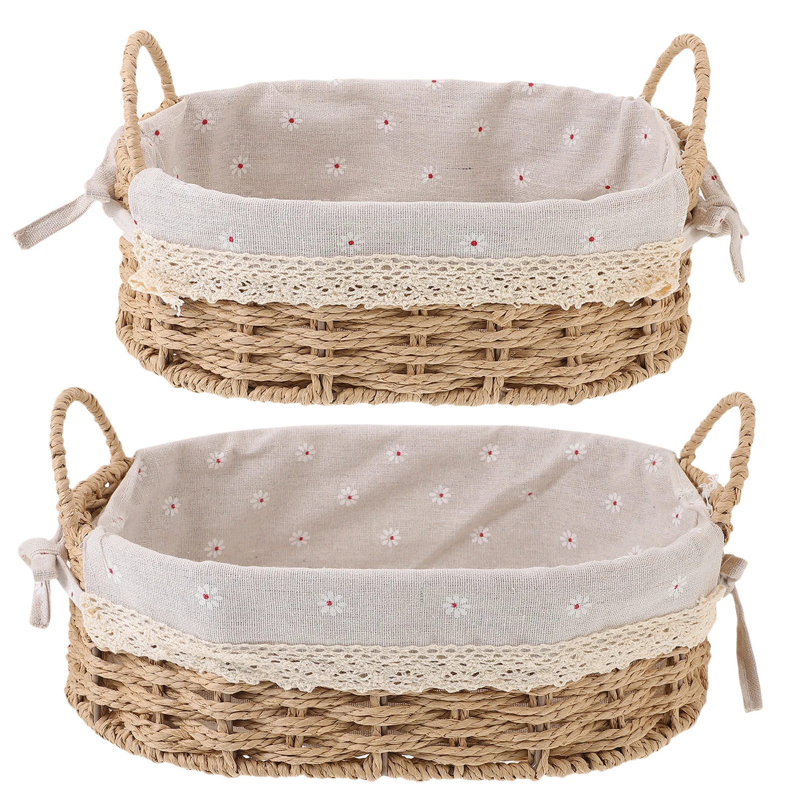 

1set Storage Basket Woven ganizer Liner Desktop Sundries Holder Safe Material Cloth Exquisite Design Multi Functional