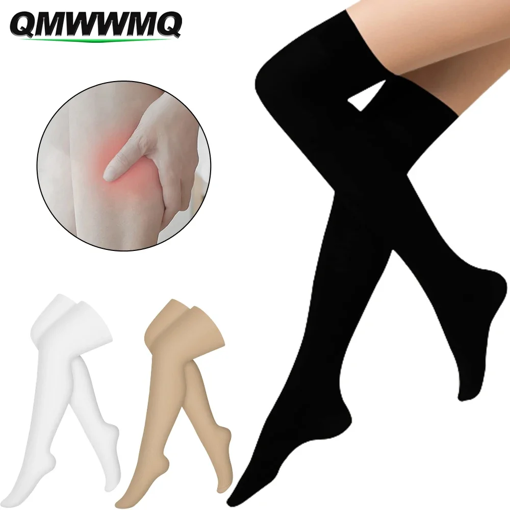 Calcetines de compresión hasta la rodilla para hombre y mujer, medias para correr, ciclismo, atlético, 1 par
