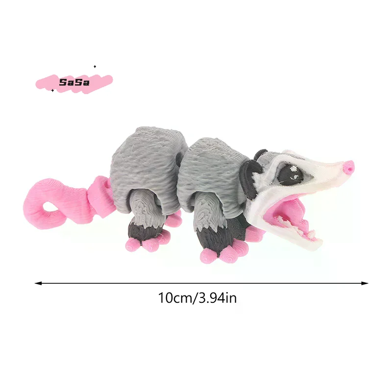 Opossum Articulated 3D Printed Fidget Figurine Sensory Desk Companion For Stress Relief & Focus Gifts view 6