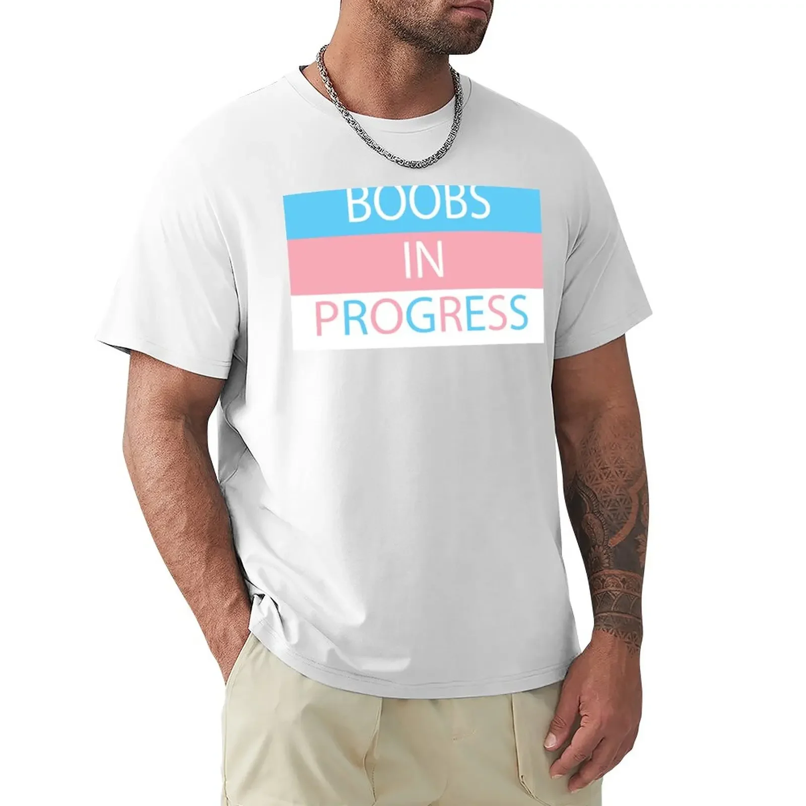 

BOOBS IN PROGRESS T-Shirt Short sleeve tee blacks slim fit t shirts for men