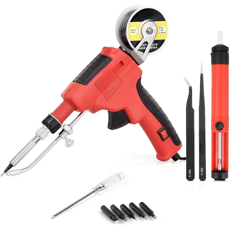 

Soldering Iron Kit,60W Automatic gun with Ceramic Heater, Gun Kit Includes Solder Gun,5pcs Tips