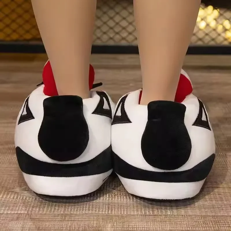 Women's/Men Winter Cotton Shoes Size 36-44 Cute Cartoon Animal Warm Home Plush Shoes Woman Male Foam Sneakers Bread Fat Slippers image 3