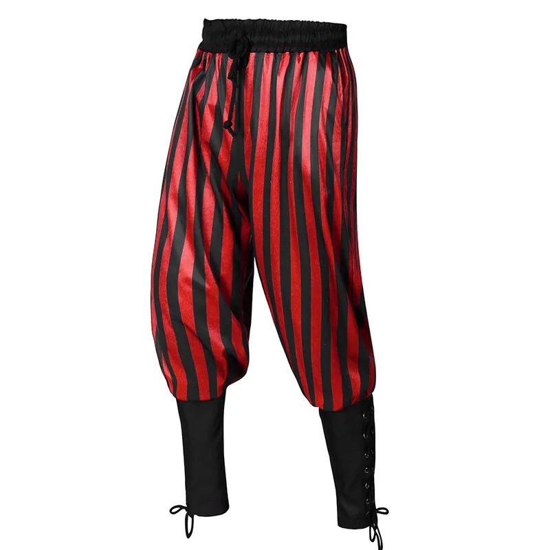 Nuevo disfraz Retro Medieval de tres colores para hombre, mallas, disfraz de barco pirata