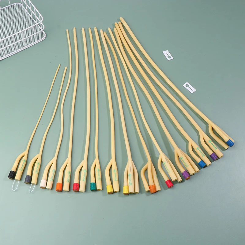 1pcs 2/3 Chamber Latex Catheter Silicone Coated Sterilized Urethral Catheter Male/Women/Children Urinary Catheter