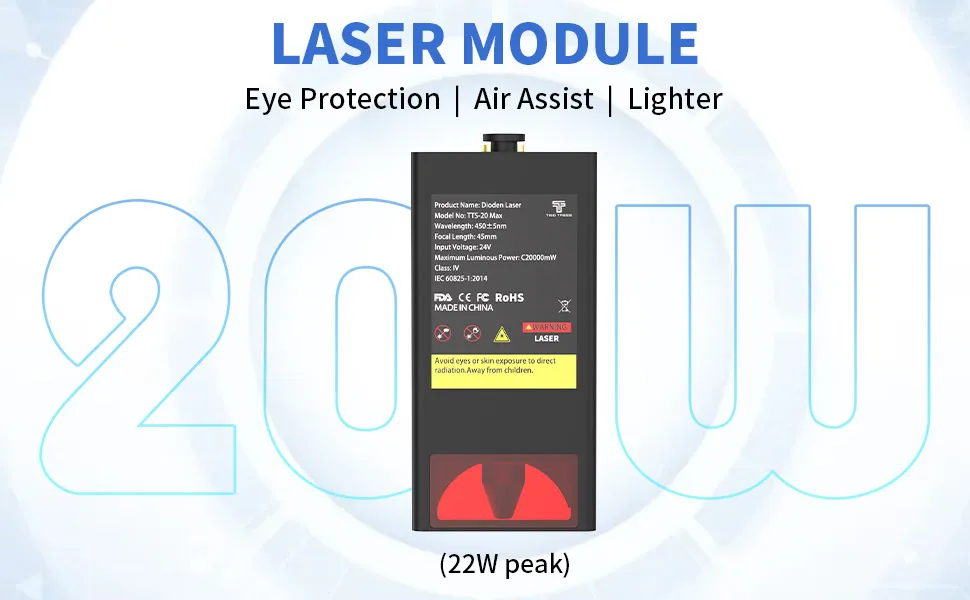 TwoTrees 600x600mm 130W TTS-20 Max Laser Engraving Machine Metal Laser Engraver Wood Leather MDF Acrylic Cutting Machine