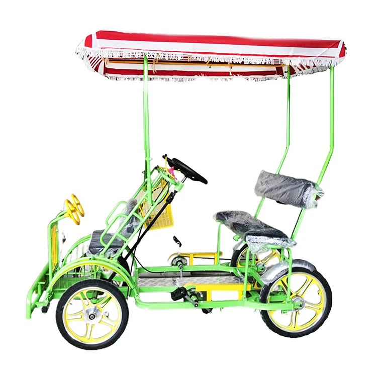 

Park Sightseeing Multi Person Cycling Family 4 Wheel Pedal Bike Fun Bike 4 Seat Tandem Bicycle