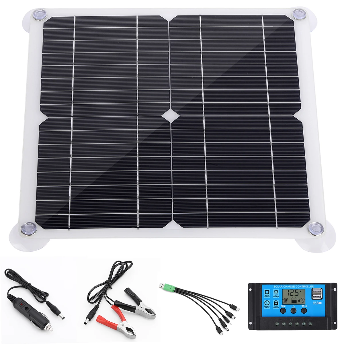 1-5PCS 20W Solar cell Photovoltaic Panel Power Bank with Alligator Clip/ IP65 Water Resistance for Solar panel Camping Equipment