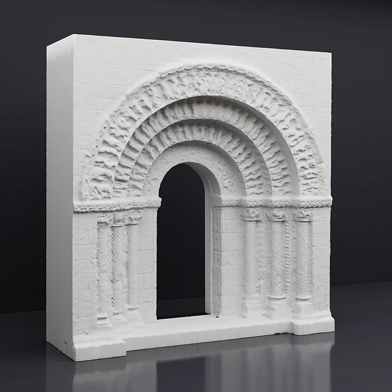 Plaster replica of the interior arch relief of Saint-Pierre Cathedral, three-dimensional plaster decorative art ornament