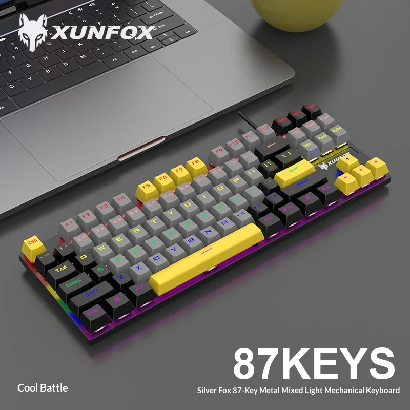 

Официальная подлинная механическая клавиатура Xunsvfox K80, 87 клавиш, USB-светящийся вал, клавиатура соответствующего цвета, киберспортивная игра, оптовая продажа
