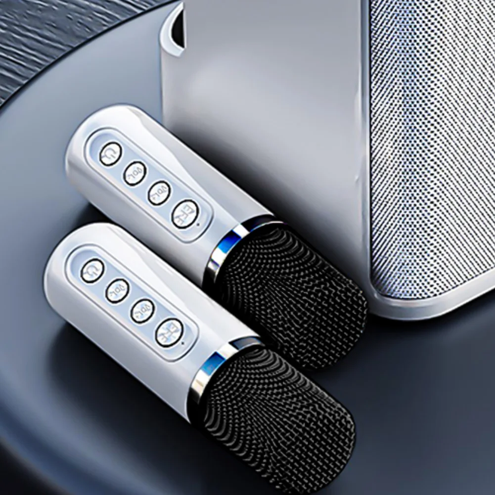 Machine à karaoké avec 2 microphones sans fil, haut-parleur karaoké sans fil, prise en charge de la carte BT/USB/TF/Aux pour enfants et adultes